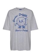 Over D Tee_B_3 Tops T-shirts & Tops Short-sleeved Grey HUGO BLUE