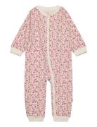 Nightsuit Ls Aop Pyjama Sie Jumpsuit Haalari Pink Minymo