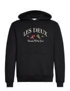 Ivy League Hoodie Tops Sweat-shirts & Hoodies Hoodies Black Les Deux