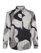 Maija Unikko Tops Shirts Long-sleeved Black Marimekko