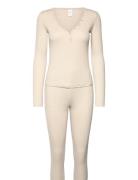 L/S Henley & Legging Pyjama Cream Calvin Klein