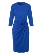 Twist-Front Stretch Jersey Dress Polvipituinen Mekko Blue Lauren Ralph...