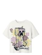 Nkfdiki Minecraft Ss Nreg Top Box Bio Tops T-shirts Short-sleeved Whit...