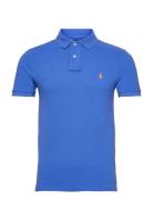 Slim Fit Mesh Polo Shirt Tops Polos Short-sleeved Blue Polo Ralph Laur...