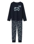 Nkmnightset Sapphire Game Noos Pyjamasetti Pyjama Navy Name It