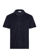 Ss Shirt Terry Tops Shirts Short-sleeved Navy Lindbergh