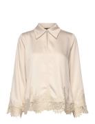 Cedarsbbelaina Blouse Tops Blouses Long-sleeved Beige Bruuns Bazaar