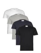 4Pk Basic Tee S/S Tops T-shirts Short-sleeved Multi/patterned Lindberg...