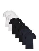 Basic O-Neck Tee S/S 7 Pack Tops T-shirts Short-sleeved Multi/patterne...