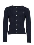 Mini-Cable Cotton Cardigan Tops Knitwear Cardigans Blue Ralph Lauren K...