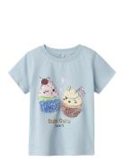 Nmfbethany Ss Top Box Tops T-shirts Short-sleeved Blue Name It