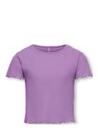 Kognella S/S O-Neck Top Noos Jrs Tops T-shirts Short-sleeved Purple Ki...