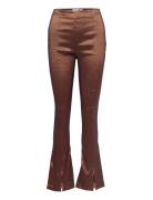 Elora Pants Bottoms Trousers Flared Brown Hosbjerg