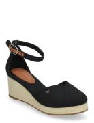 Flag Closed Toe Mid Wedge Espad Kiilakorkokengät Black Tommy Hilfiger