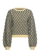 Harlequin Sweater Tops Knitwear Jumpers Yellow Stella Nova