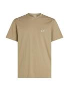 Woven Label Regular Tee Tops T-shirts Short-sleeved Khaki Green Calvin...