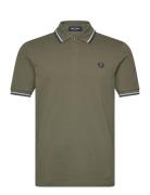 Twin Tipped Fp Shirt Tops Polos Short-sleeved Khaki Green Fred Perry