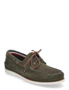 Th Boat Shoe Core Suede Purjehduskengät Kengät Khaki Green Tommy Hilfi...