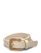 Croco Leather-Effect Belt Vyö Beige Mango