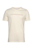 Copenhagen Print Tee S/S Tops T-shirts Short-sleeved Cream Lindbergh