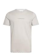 Lindbergh Print Tee S/S Tops T-shirts Short-sleeved Grey Lindbergh