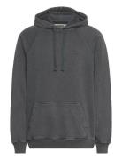 Wbpaw Washed Hoddie Tops Sweat-shirts & Hoodies Hoodies Black Woodbird