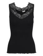 Rwbeatha Sl Lace Top Tops T-shirts & Tops Sleeveless Black Rosemunde