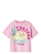 Nkffami Pokemon Ss Nreg Top Sky Tops T-shirts Short-sleeved Pink Name ...