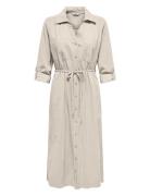 Onlaris Life Ls Belt Shirt Dress Cc Wvn Polvipituinen Mekko Cream ONLY