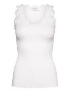 Rwbeatha Sl V-Neck Lace Top Tops T-shirts & Tops Sleeveless White Rose...