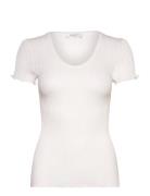 Rwbelize Ss V-Neck T-Shirt Tops T-shirts & Tops Short-sleeved White Ro...