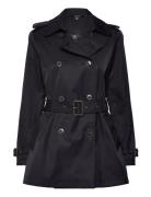 Double-Breasted Cotton-Blend Trench Coat Trenssi Takki Navy Lauren Ral...