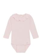 Body Ls Rib Pitkähihainen Body Pink Minymo