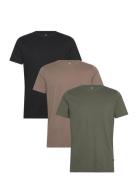 Majermane 3-Pack Tops T-shirts Short-sleeved Khaki Green Matinique