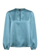 C_Bonnie Tops Blouses Long-sleeved Blue BOSS