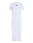 Monologo Long Rib Tee Dress Maksimekko Juhlamekko White Calvin Klein J...