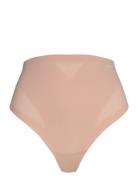 Sculpted Firm Mesh Thong Stringit Alusvaatteet Beige Calvin Klein