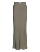 Hana Long Silk Skirt Pitkä Hame Khaki Green Ahlvar Gallery