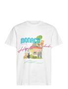 Monaco Health Club Tops T-shirts Short-sleeved White Pica Pica