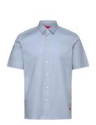 Ebor Tops Shirts Short-sleeved Blue HUGO