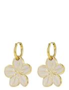 Calista Enamel Earring Ivory/Gold Korvakoru Korut Gold Bud To Rose