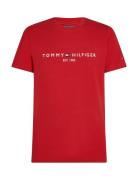 Tommy Logo Tee Tops T-shirts Short-sleeved Red Tommy Hilfiger