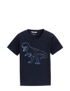 Printed T-Shirt Tops T-shirts Short-sleeved Navy Tom Tailor