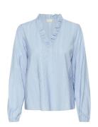 Kasanni Blouse Tops Blouses Long-sleeved Blue Kaffe