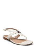 Everley Nappa Leather Sandal Matalapohjaiset Sandaalit White Lauren Ra...