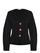 Knitted Jacket With Jewel Buttons Tops Knitwear Cardigans Black Mango