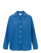 Silja Shirt - Cotton Tops Shirts Long-sleeved Blue STUDIO FEDER