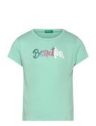 T-Shirt Tops T-shirts Short-sleeved Green United Colors Of Benetton