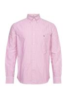 Reg Oxford Banker Stripe Shirt Tops Shirts Casual Pink GANT