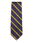 Striped Silk Repp Narrow Tie Solmio Kravatti Navy Polo Ralph Lauren